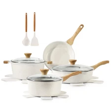 Ceramic Nonstick Cookware Set with Stay-Cool Handles