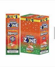 H. Zone Organic Herbal Wrap Full Box 15/5CT - 75 Wraps Total | Mango Wraps