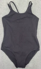 iEFiEL Children's 2XL Dance Black Leotard Stretch Strappy Gymnastics Ballet