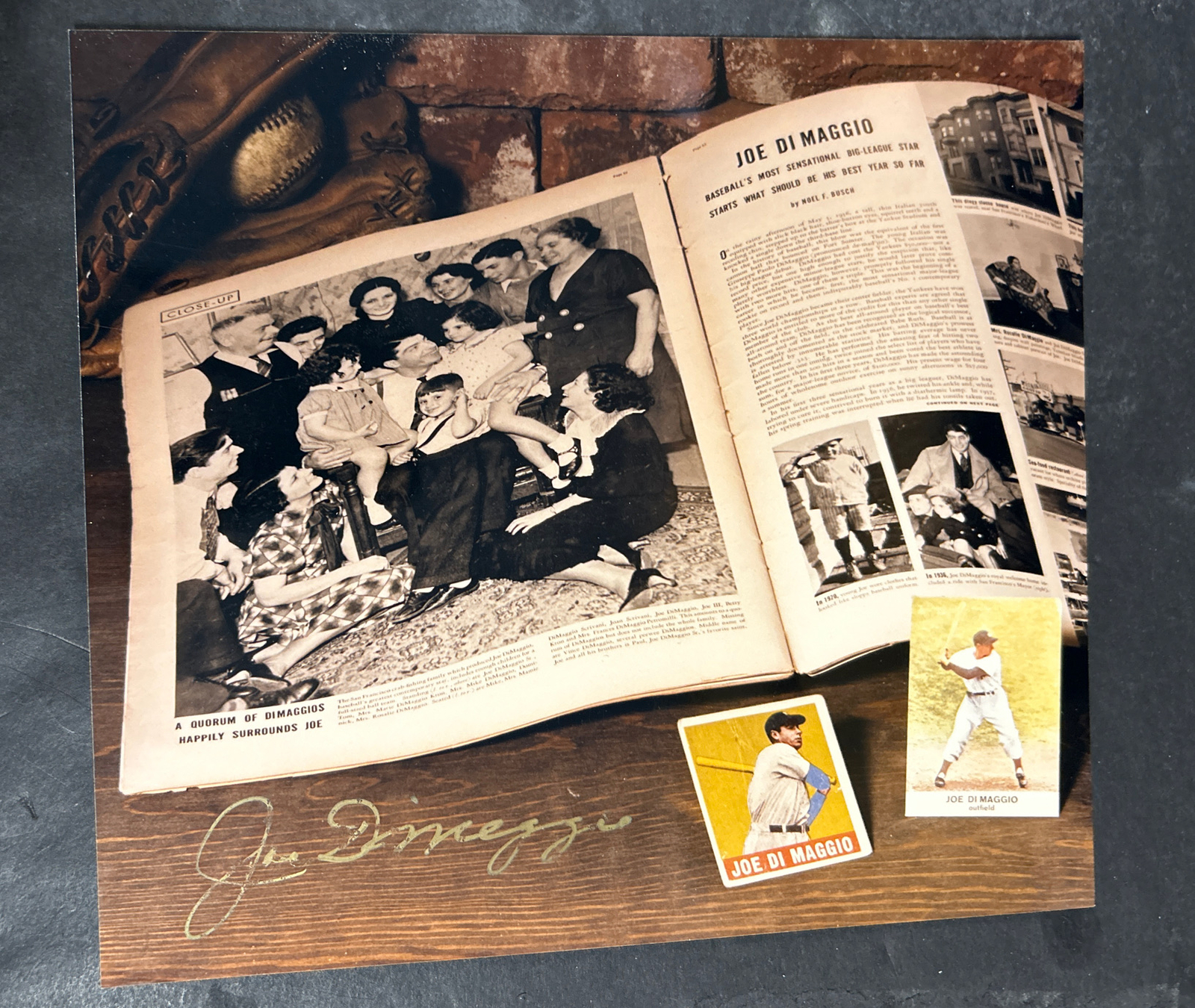 Joe DiMaggio Autographed Signed New York Yankees 7.5x8.5 Photo JSA COA-1s # 