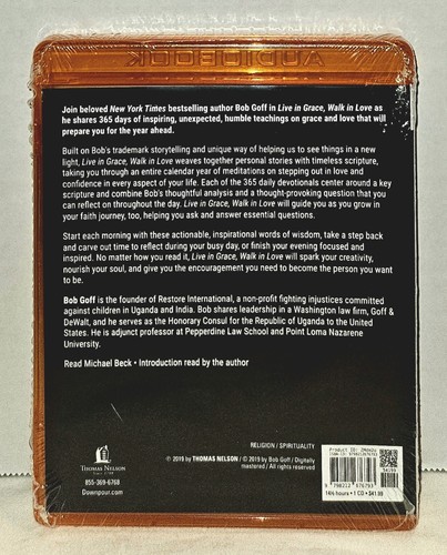 Live in Grace, Walk in Love: A 365-Day Journey by Bob Goff (2019, CD MP3) NEW - Imagen 4 de 8