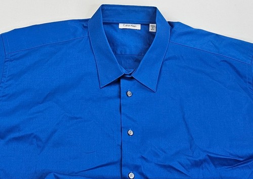 Calvin Klein Tall Gr. 20 36-37 Herren Blau Langarm 98% Baumwolle 2% Elasthan Hemd - Bild 5 von 9