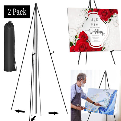 2 Sets Foldable Easel Drawing Stand for Painting Wedding Canvas Art Adjustable