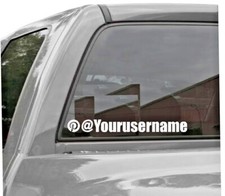 2x CUSTOM YOUR USERNAME Pinterest VINYL DECAL STICKER 2 Set