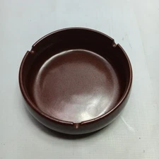 Pier 1 Ashtray Terracotta Vintage Brown 6"  3 Slot Ashtray