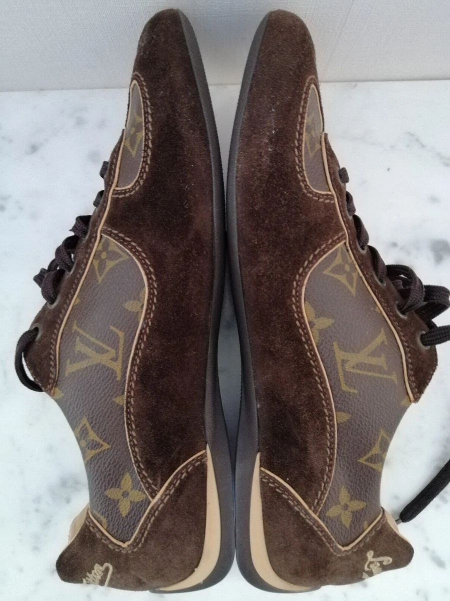 Louis Vuitton Men's 7 US Brown Suede Monogram Energie Sneaker Full