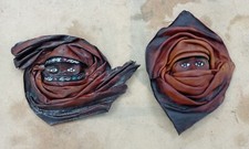 n.2 maschere etniche tunisine in pelle (vintage)