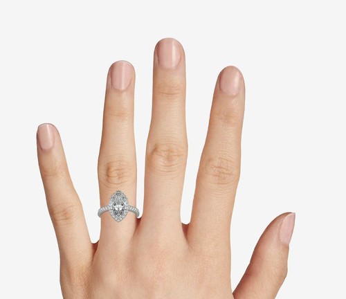 4ct Marquise Ring Solid 925 Sterling Silver Ring RSG 400 - Foto 4 di 5