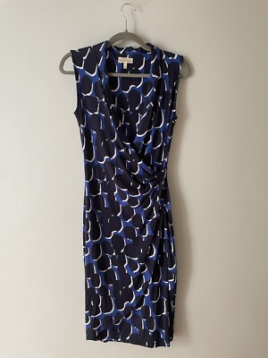 Phase Eight Sommerkleid ärmellos gemustert blau UK 10 Viskose Party Event (37