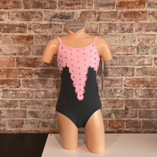 Nowy z metkami szaro-różowy 2-kolorowy kostium batonowy, ukamienowany dla dzieci rozmiar 8