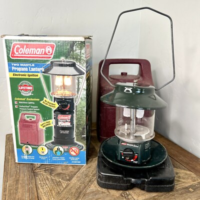 Coleman Electronic Ignition Dual Mantle Propane Lantern 5154B700 with Box