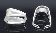 Genuine 925 Sterling Silver Pinch Bail Charm Pendant Clasp Connector Finding 9mm