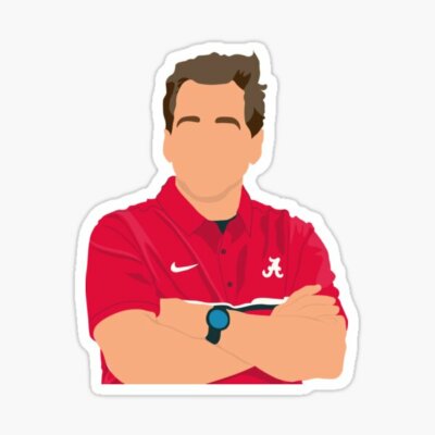 Nick Saban Funny Alabama  Sticker Decal glossy 2.5x4'' roll tide car coach champ