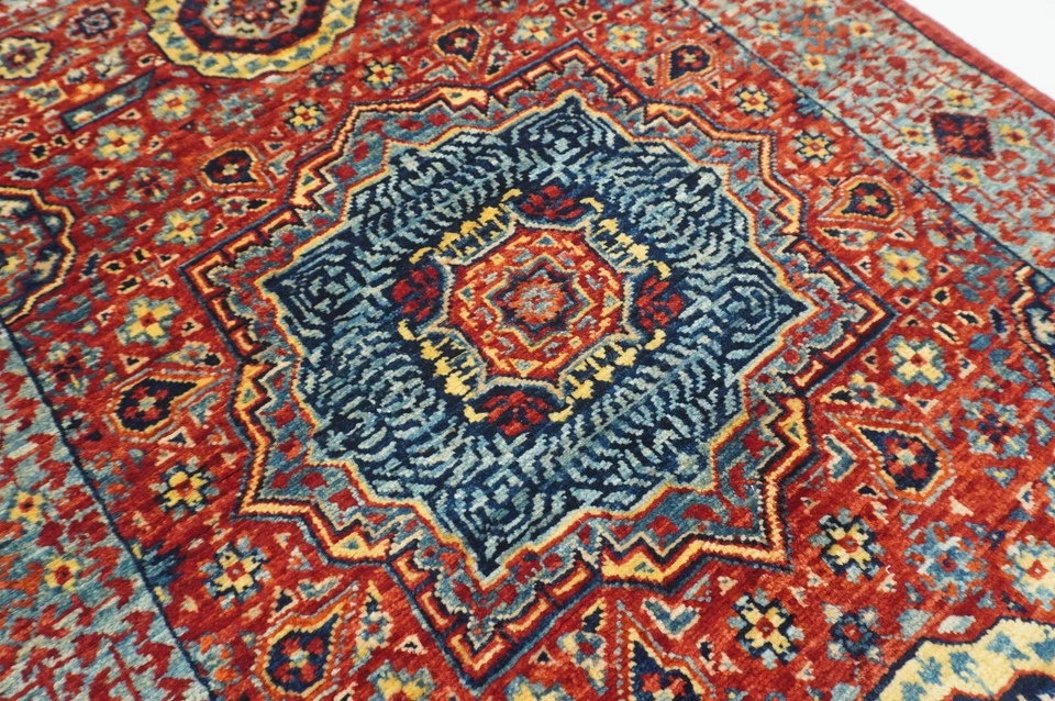 2 x 5 ft Red Turkish Mamluk Fine quality Hand knotted Medallion Runner Rug - Image 4 of 4