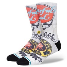 Stance Adult White Crew Polyester Cushion Grateful Dead Grate Casual Socks Sz S