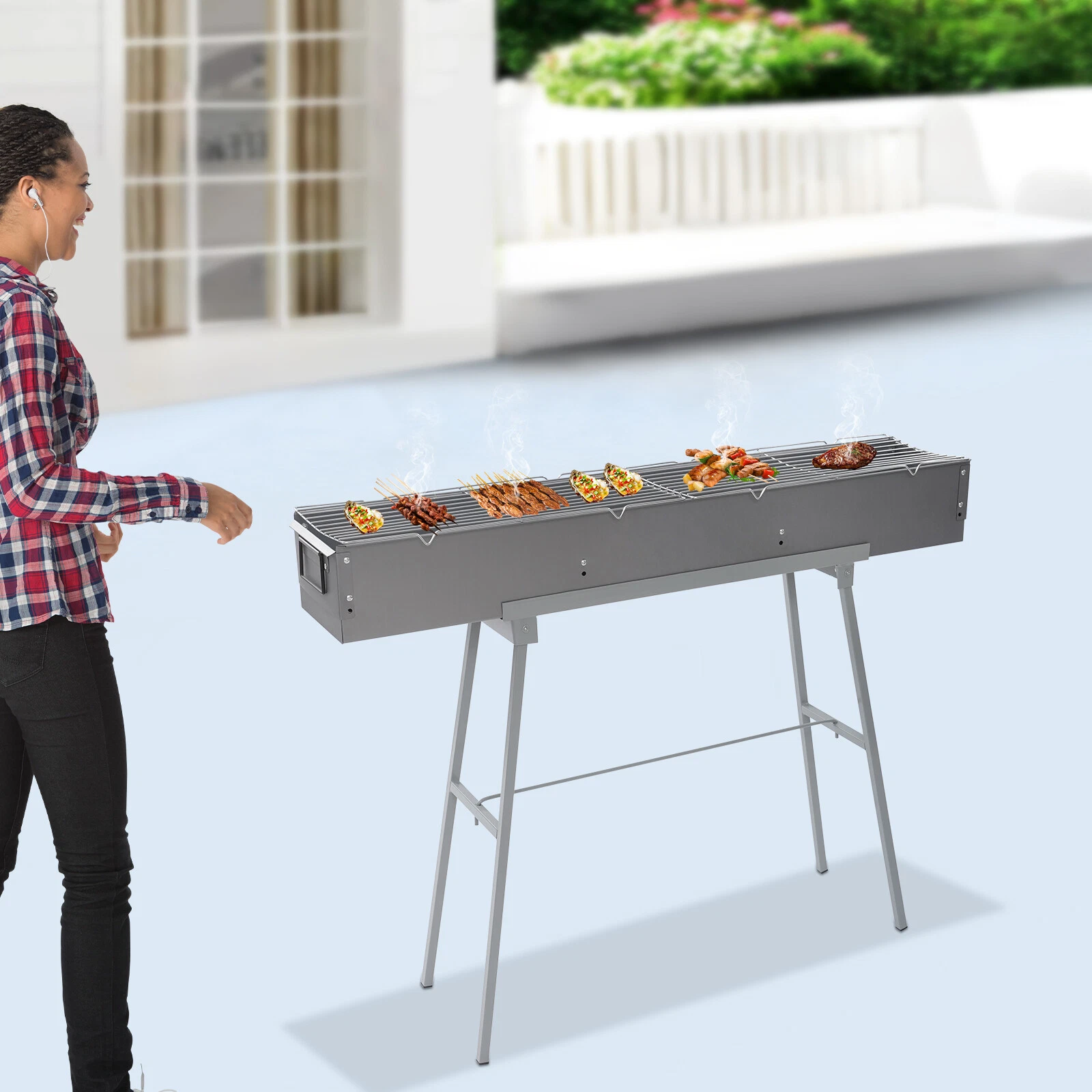 BBQ Garden Outdoor Grill Folding Camping Barbecue Grill Portable Charcoal Grill