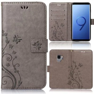 NUMIA Handy Tasche für Samsung Galaxy S9 Schutz Hülle Blumen Flip Case Wallet Etui