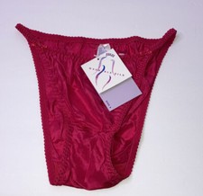 Vtg Jeanjer High Cut Glossy Hot Pink Silk Shiny Panties Briefs Women  s Sz 6 NOS
