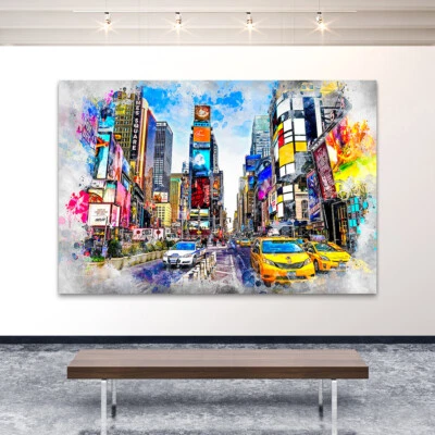 ACRYLGLAS BILD NEW YORK TIMES SQUARE ABSTRAKT WANDBILDER KUNSTDRUCK POSTER STADT - Bild 1 von 4