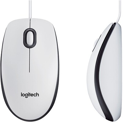 Logitech M100 Maus Büro Beidhändig USB Typ-A Optisch 1000 DPI weiß