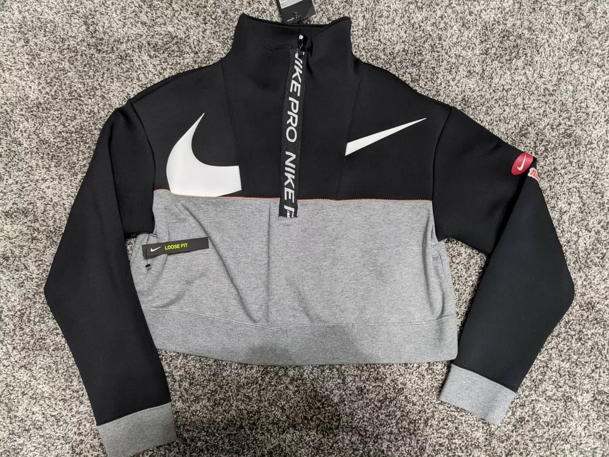 Women s Nike Training Dri fit 1 2 Zip Nike Pro Black NWT SIZE XS