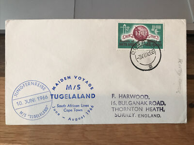 MS Tugelaland Jungfernfahrt Südafrika Linie Durban Kapstadt 10.6 & 3.8.66 ITU