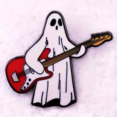 Ghost Guitar Enamel Pin Halloween Hat Backpack Jackets Badge Brooch Lapel