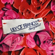 Vtg Lily of France Robe Sz M Kimono Sleeves Red Roses Fairycore Whimsy