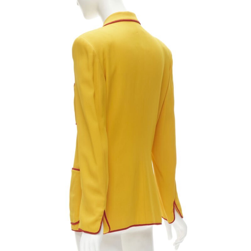 MOSCHINO CHEAP CHIC Vintage yellow red trim 4-pocket blazer