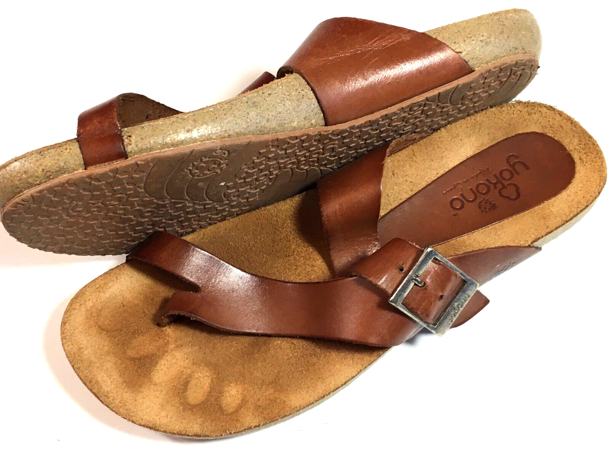Yokono Brown Leather Foot Conforming Toe Sandals Sz 8M