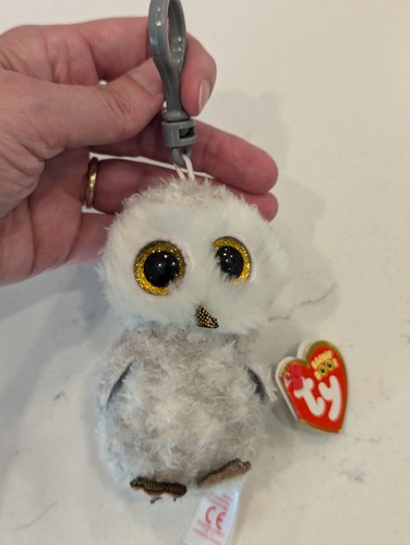 TY BEANIE BOOS - OWLETTE the OWL KEY CLIP - MINT with MINT TAG