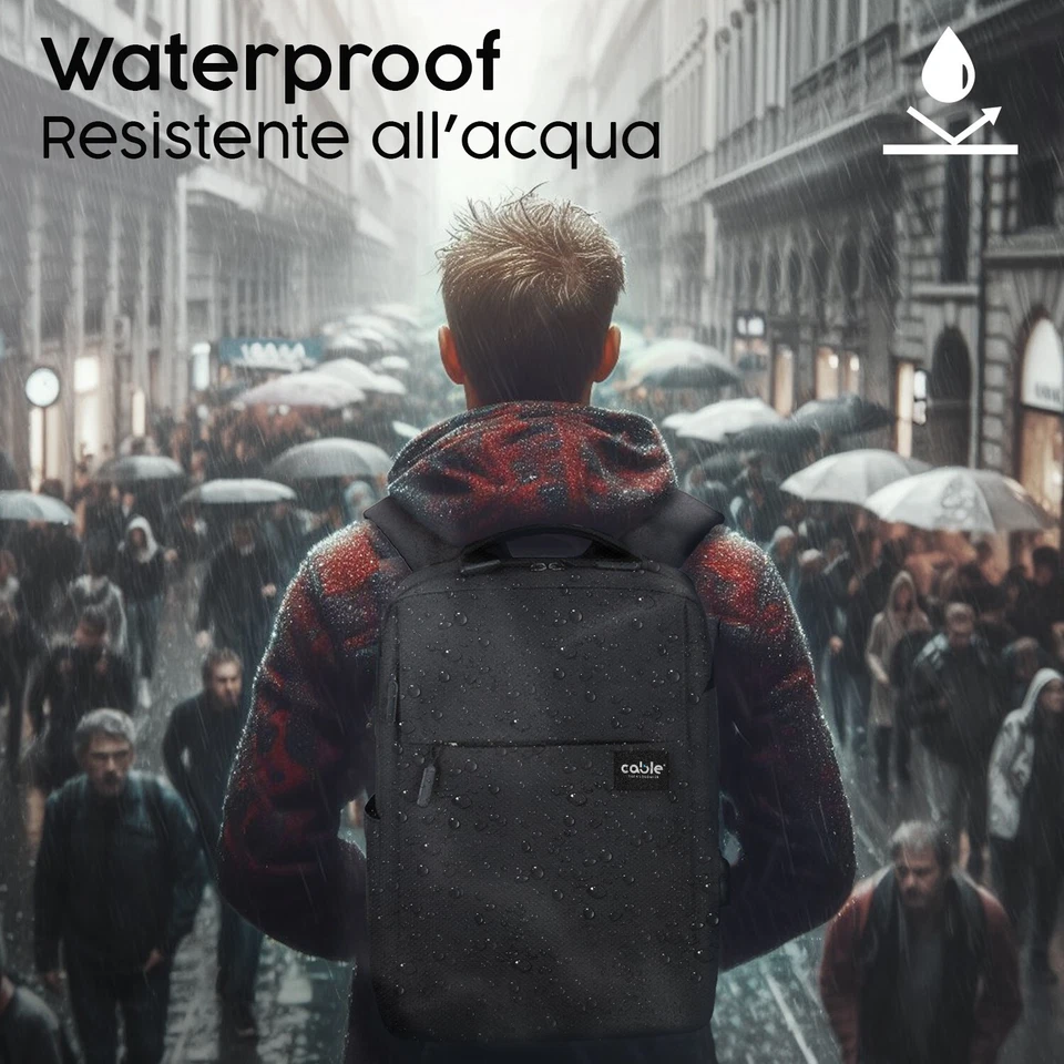 Zaino per PC Portatile 15,6 Pollici, Porta Computer Notebook Laptop fino a 15.6” - Immagine 4 di 4