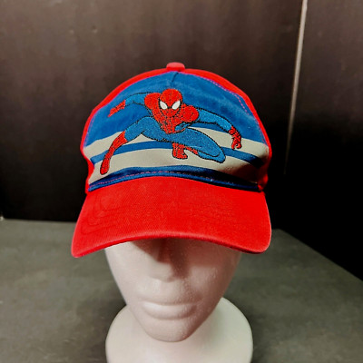 Youth Marvel Kids Spiderman Ball Cap Adjustable One Size Red & Blue Micro Fiber