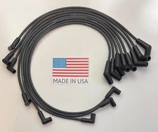 FORD 289-302-351W Coil-In-Cap HEI  8mm Spiral Core BLACK Spark Plug Wires USA
