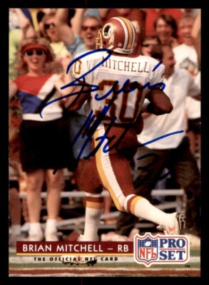 1992 Pro Set Football #84 Brian Mitchell Signed Autograph (no COA)