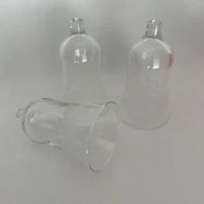 Setnof 3 Vintage HOMCO etched glass floral peg votive cup candle holder