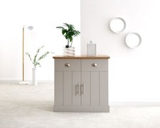 Image of Kendal Compact Sideboard Grey/ Oak- Assembly option-LOCAL DELIVERY ONLY
