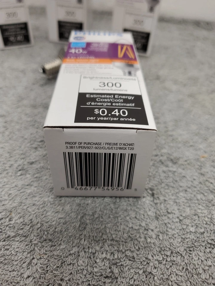 4 PACK PHILIPS 549568 LED Bulb B11 3.3W 300 Lumen 2700K 90CRI 120V Dimmable E12 - Image 4 of 4