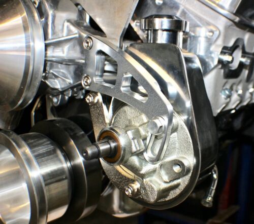 SBC Chev Billet Aluminium Saginaw Power Steering Pump Bracket 283, 327, 350 - Foto 1 di 5