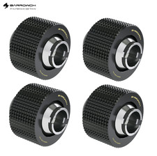 Barrowch G1/4" to 3/8" ID, 1/2" OD Compression Fitting Soft Tubing 4 Pack Black