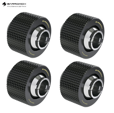 Barrowch G1/4'' to 3/8'' ID, 1/2'' OD Compression Fitting Soft Tubing 4 Pack Black