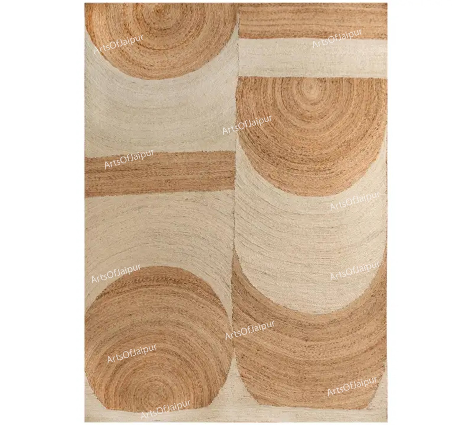 Alfombra de yute natural blanca alfombra de yute trenzada a mano alfombra de ...