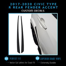 For 2017-2020 Honda Civic Type R Rear Fender Accent Overlay Decals - Flat Matte