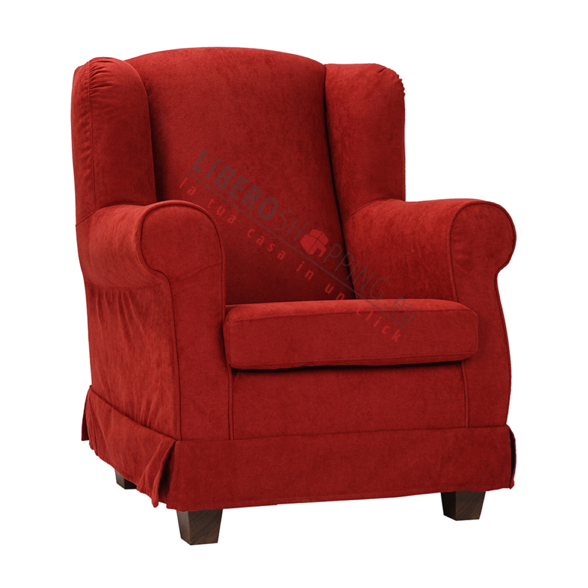 Poltrona imbottita BERGERE in tessuto sfoderabile Bordeaux