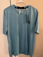 New Adidas D4M Tee Aeroready Blue/BLK Logo Short Sleeve T-Shirt Size L