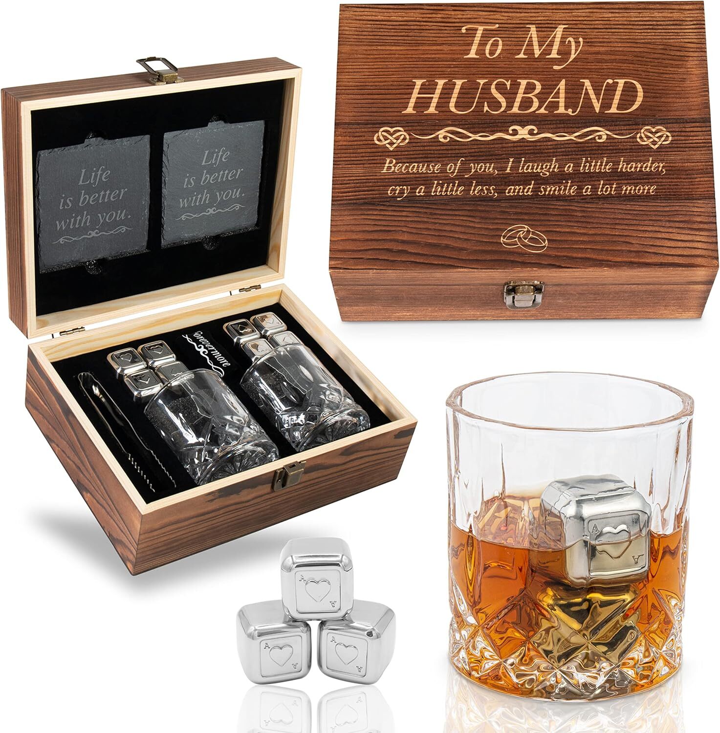 Valentines Day For Him ‘To My Husband’ Engraved Whisky Glass Gift To Husband-image