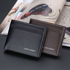 Men's Short Bifold Leather Wallet RFID Blocking ID Credit Card Holder Slim Purse