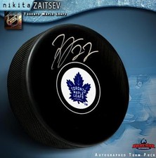 Nikita Zaitsev Autographed Toronto Maple Leafs Puck
