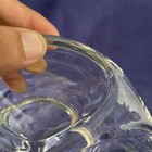 Divided Bowl Clear Glass Art Deco  Clear Pedestal 3 Chamber Paperweight? Murono? — photo 5