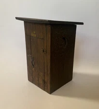 Vtg Primitive FOLK ART Wood OUTHOUSE Two Hole Seat Rustic Wooden Handmade
